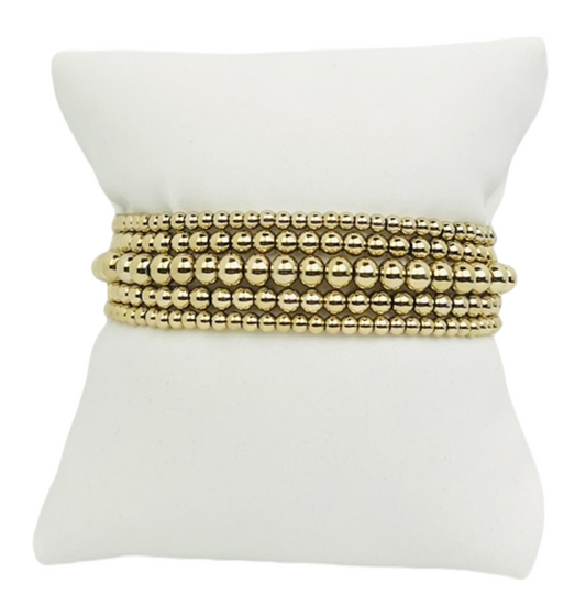 Libby Kate 34543 Gold-Filled Bead Bracelet Stack