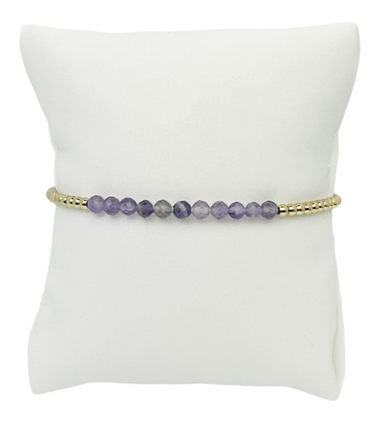 Libby Kate Amethyst and Gold Bead Bracelet