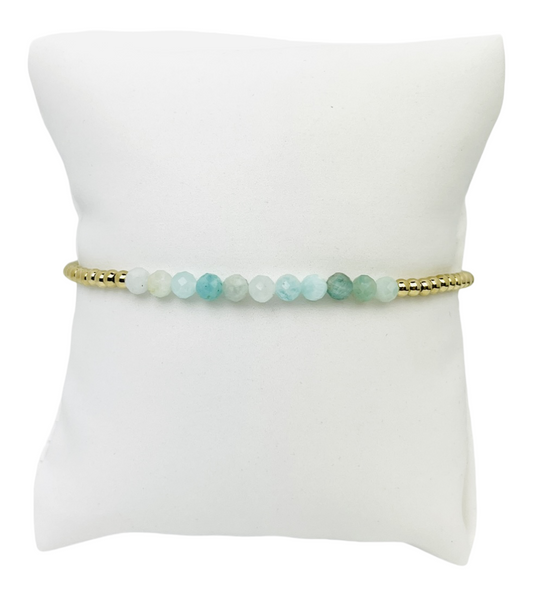 Libby Kate Emerald and Gold Bead Bracelet