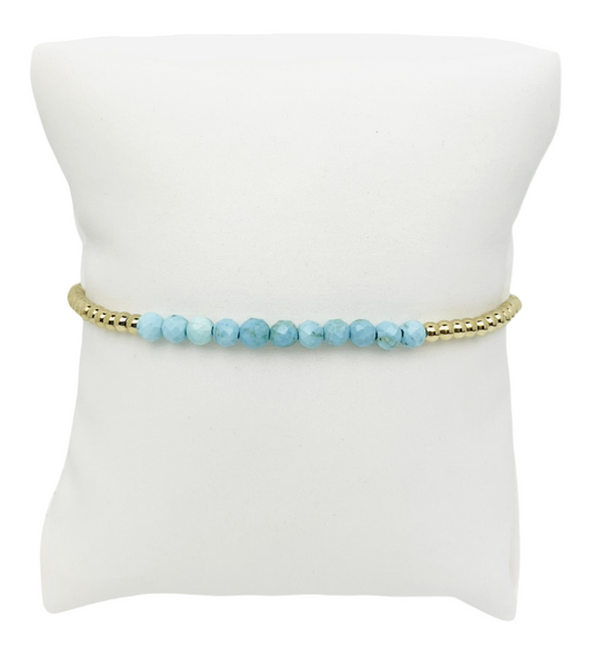 Libby Kate Turquoise and Gold Bead Bracelet