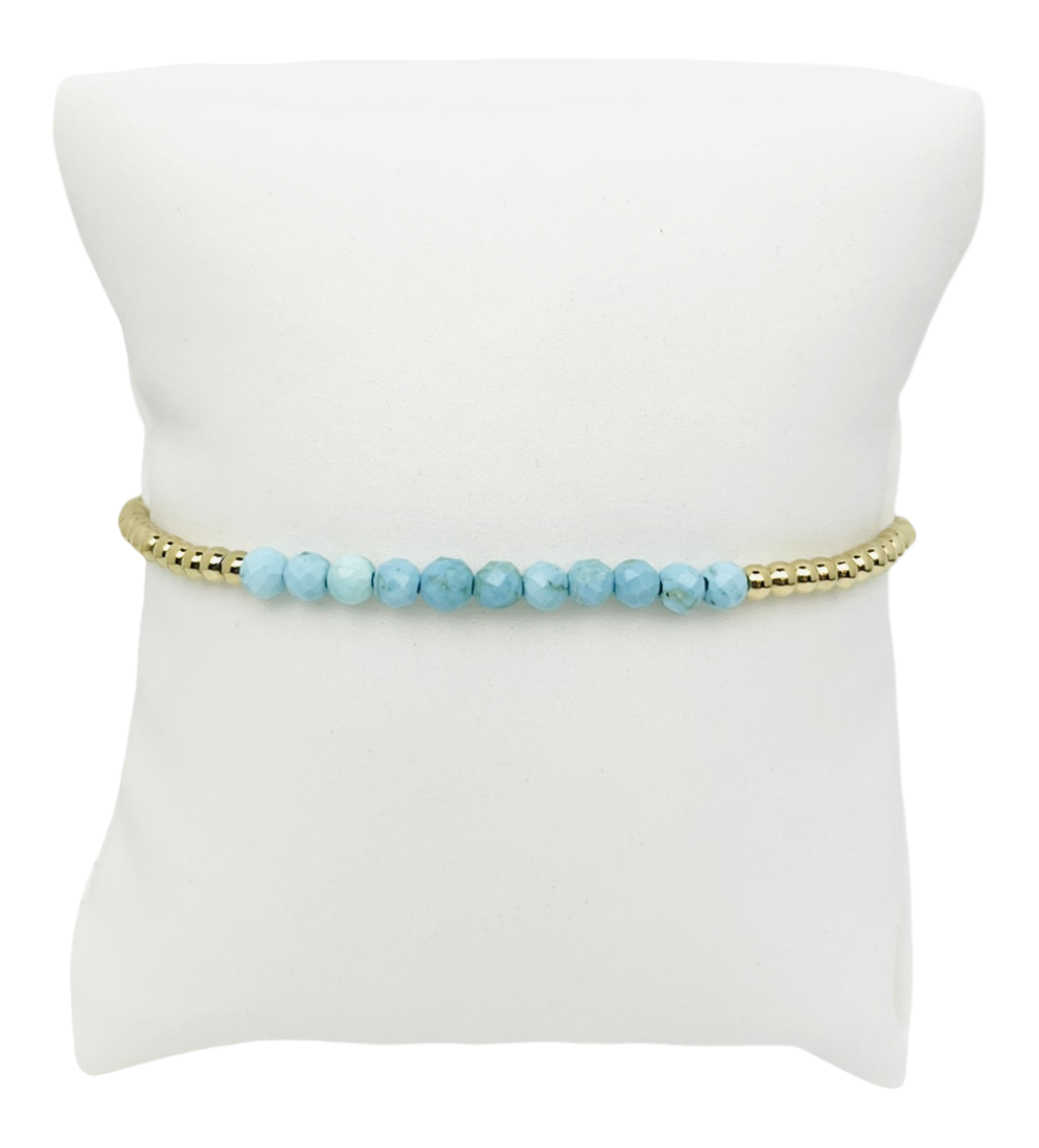 Libby Kate Turquoise and Gold Bead Bracelet