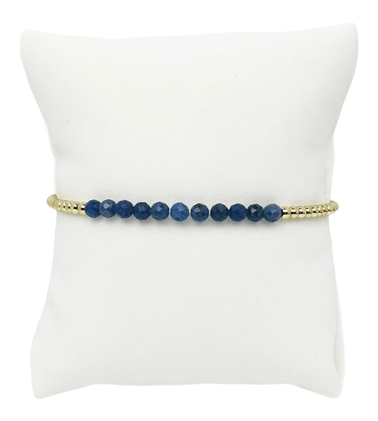 Libby Kate Sapphire and Gold Bead Bracelet