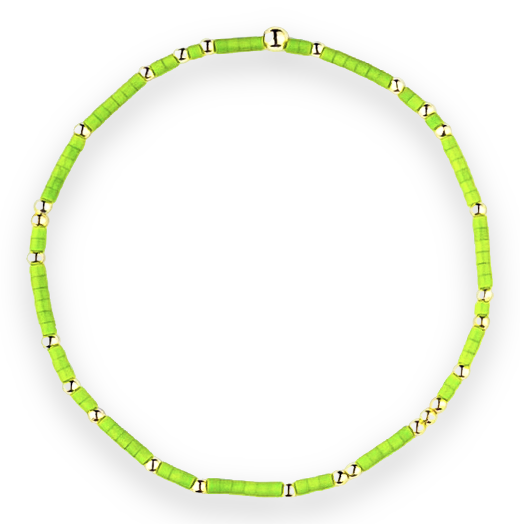 Lime Lite Green Seed Bead Bracelet