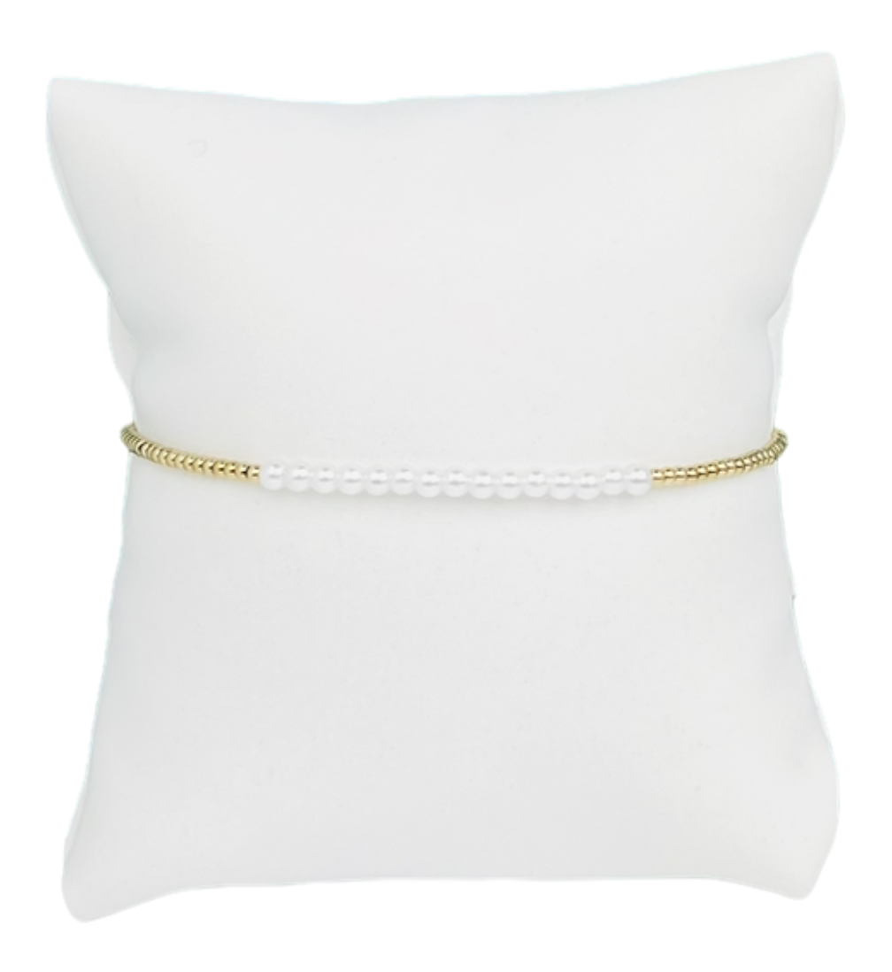 Beautiful Libby Kate Pearl Linear Pattern Bracelet
