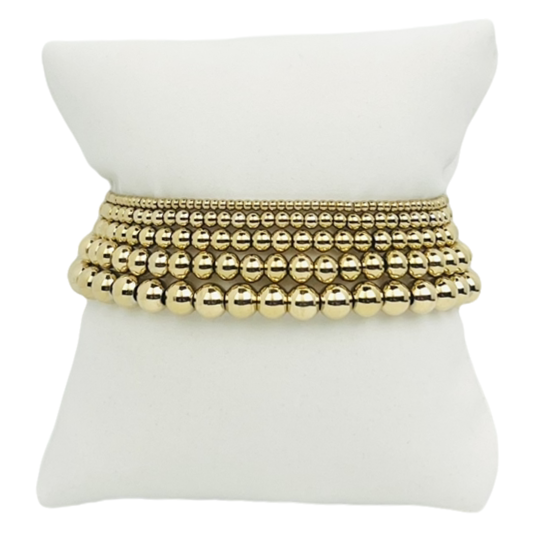 Gold-Filled Bead Bracelet Stack