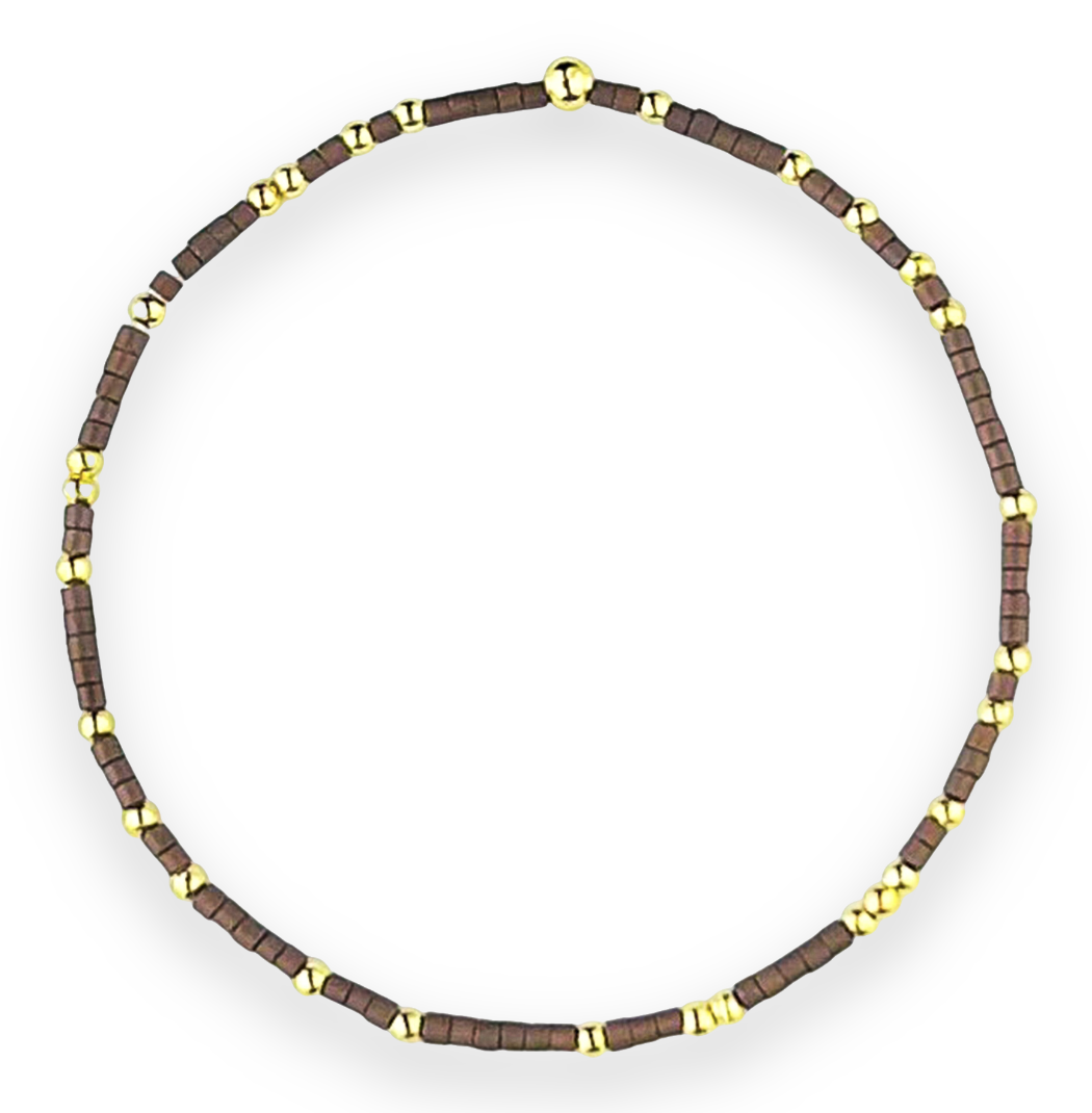 Libby Kate Dark Roast Brown Seed Bead Bracelet