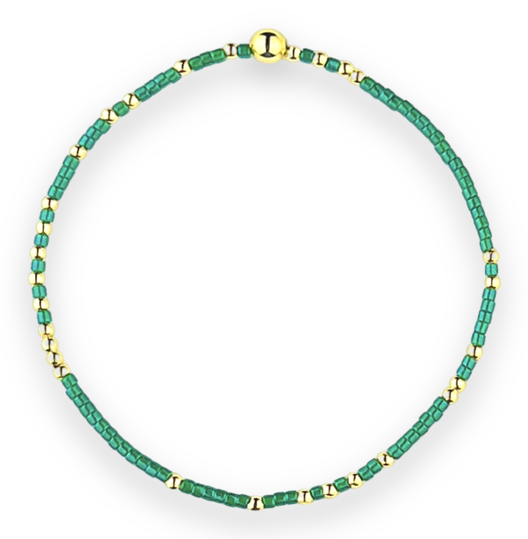 Libby Kate Emerald Green Seed Bead Bracelet