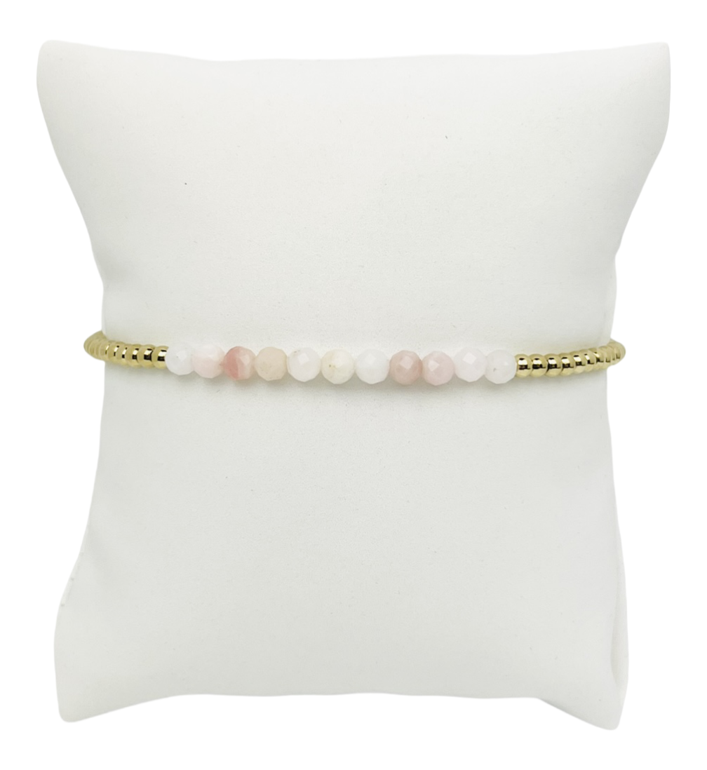 Beautiful Libby Kate Opal and Gold Bead Bracelet