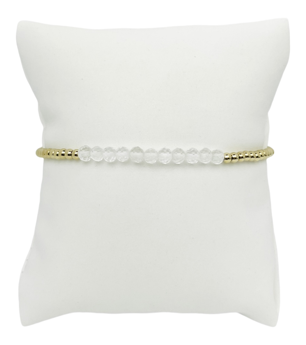 Beautiful Libby Kate Quartz and Gold Bead Bracelet