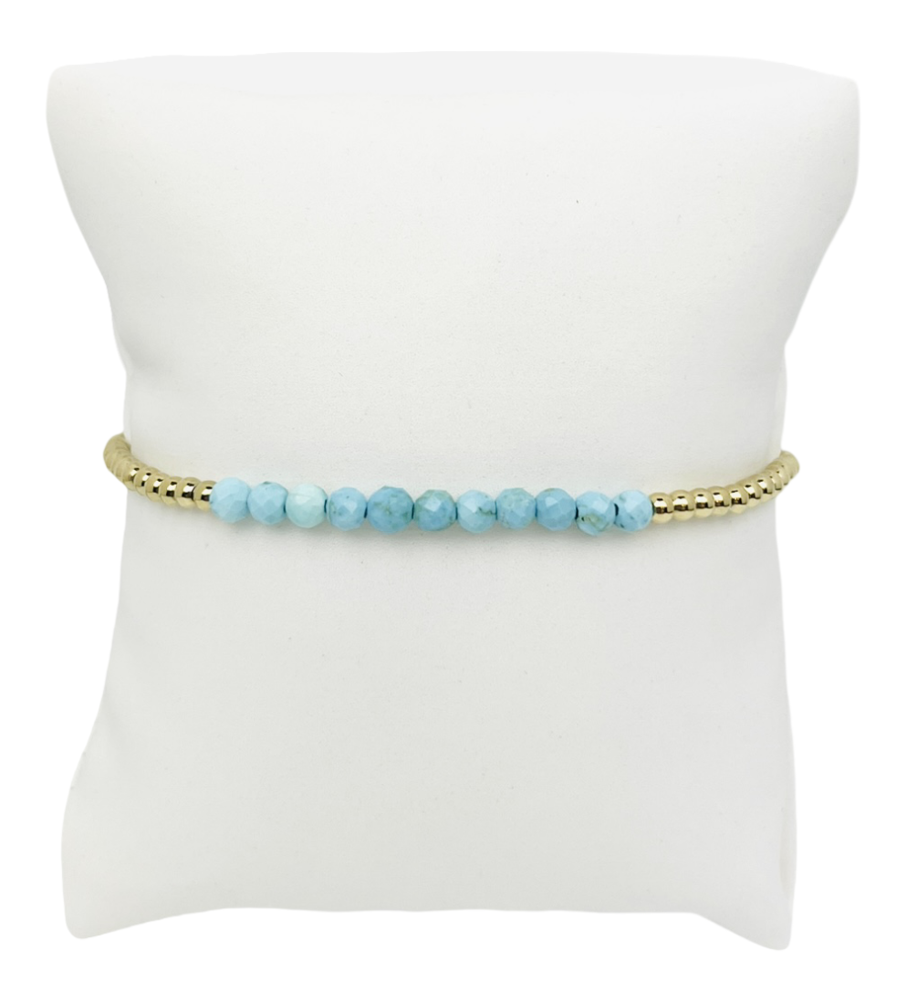 Beautiful Libby Kate Turquoise and Gold Bead Bracelet