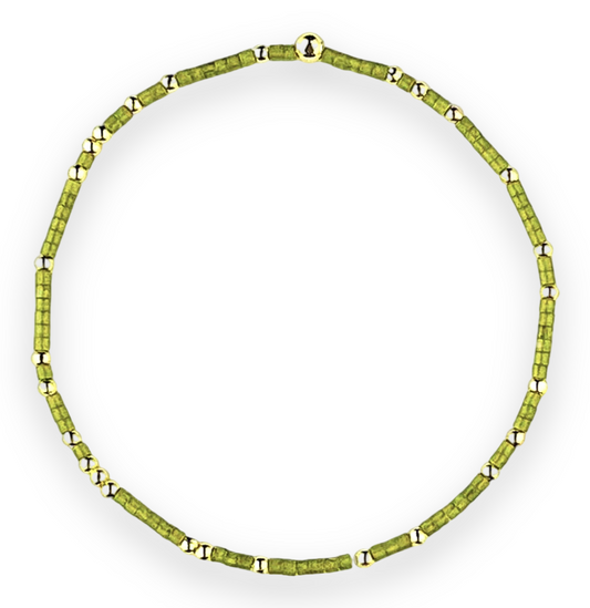 Olive Green Seed Bead Bracelet